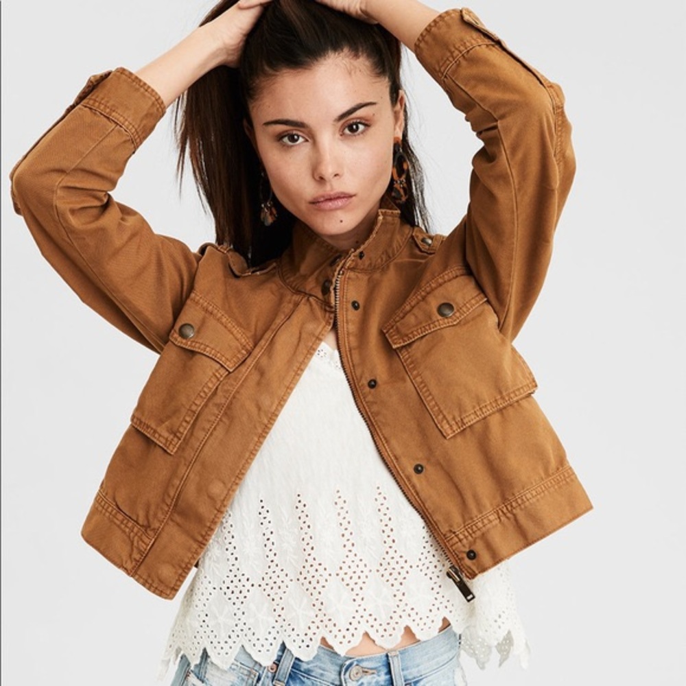 Ae cropped military jacket